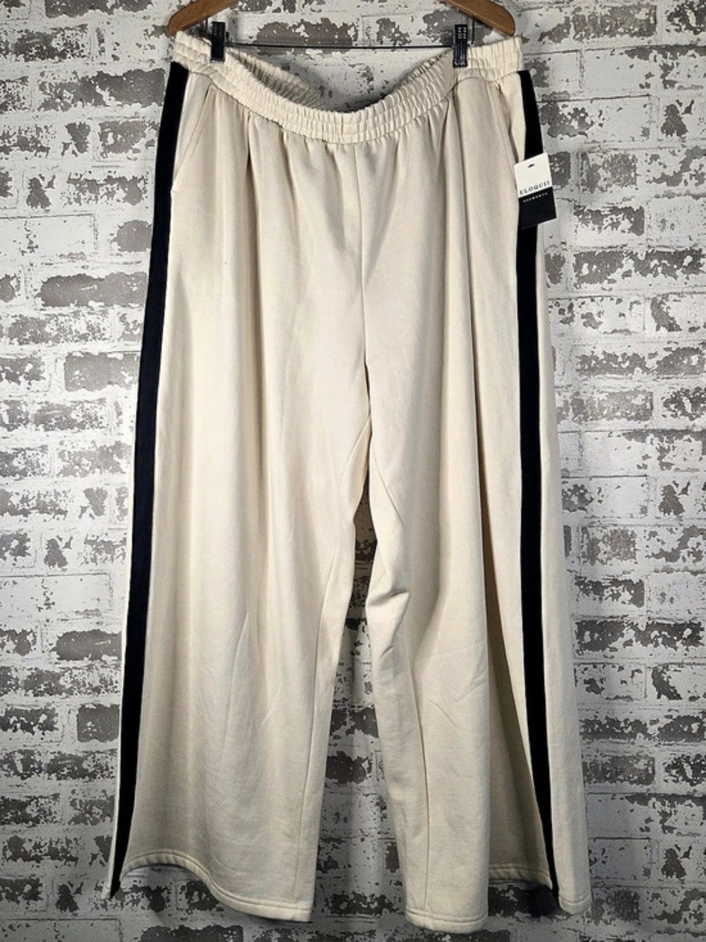 ELOQUII Elements jogger pants Color Block Jogger Pants Cream Black Size 18/20